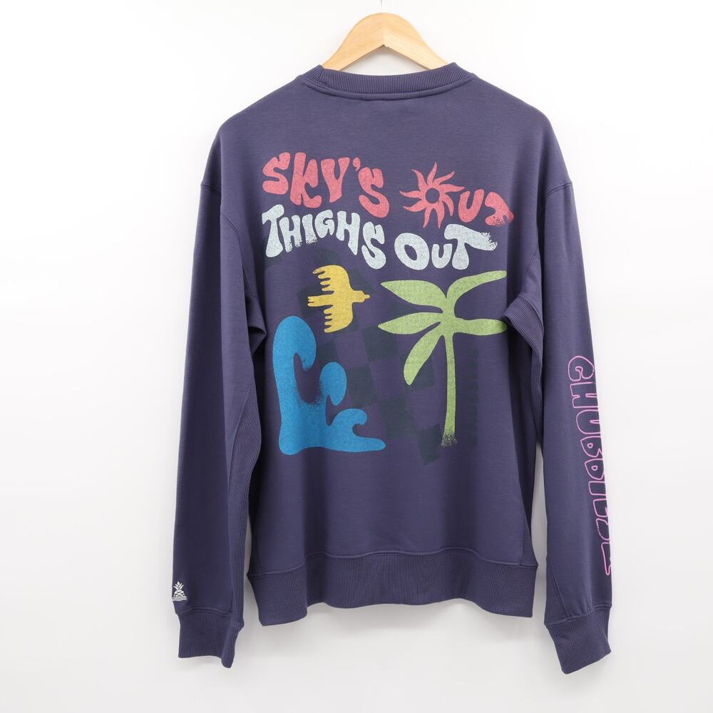 Chubbies NWT Men's Sz M Sky’s Out Thighs Out Blue Oversized Sweatshirt - Picture 3 of 9